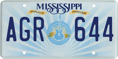 MS license plate AGR644