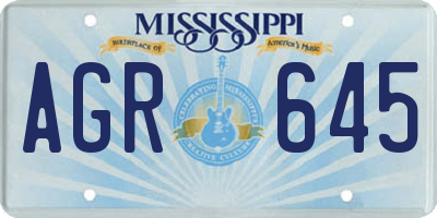 MS license plate AGR645