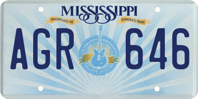 MS license plate AGR646