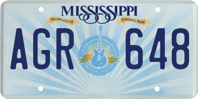 MS license plate AGR648