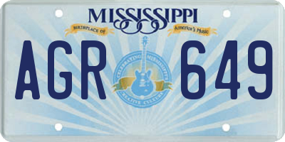 MS license plate AGR649