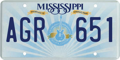 MS license plate AGR651