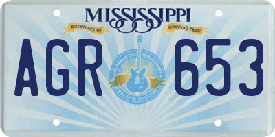 MS license plate AGR653