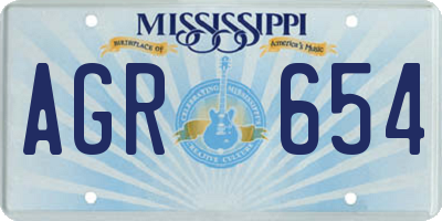 MS license plate AGR654
