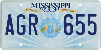 MS license plate AGR655