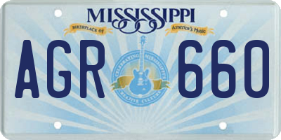 MS license plate AGR660