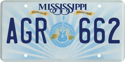 MS license plate AGR662
