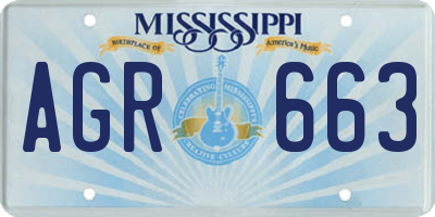 MS license plate AGR663