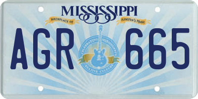 MS license plate AGR665