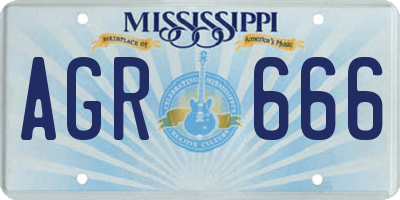 MS license plate AGR666