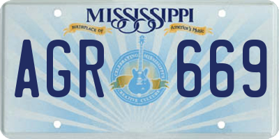 MS license plate AGR669