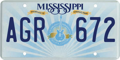 MS license plate AGR672
