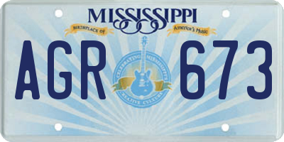 MS license plate AGR673