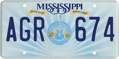 MS license plate AGR674
