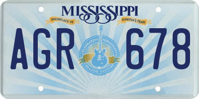 MS license plate AGR678