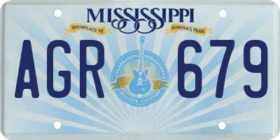 MS license plate AGR679