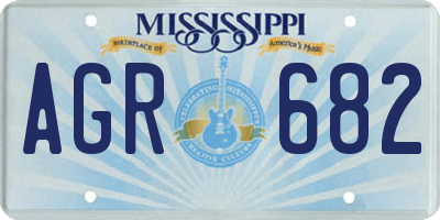 MS license plate AGR682