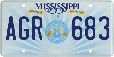 MS license plate AGR683