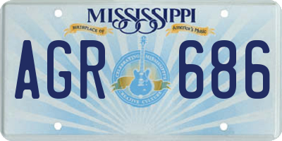 MS license plate AGR686