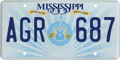 MS license plate AGR687
