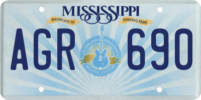 MS license plate AGR690