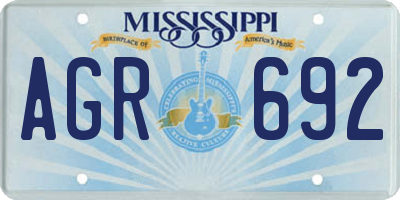 MS license plate AGR692