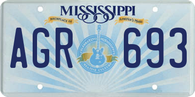 MS license plate AGR693