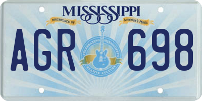 MS license plate AGR698