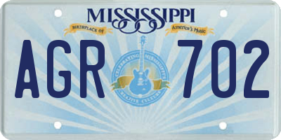 MS license plate AGR702