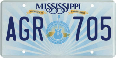 MS license plate AGR705