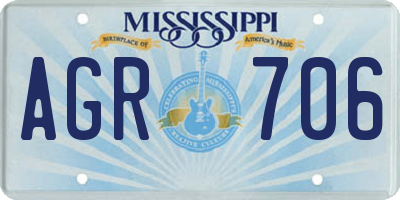 MS license plate AGR706