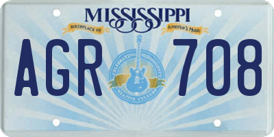 MS license plate AGR708