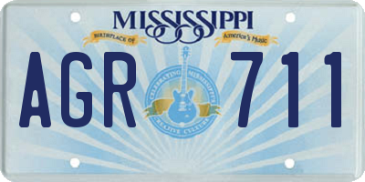MS license plate AGR711