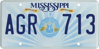 MS license plate AGR713