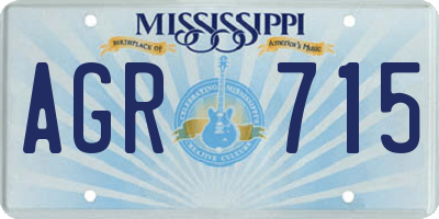 MS license plate AGR715