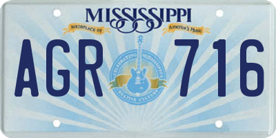 MS license plate AGR716