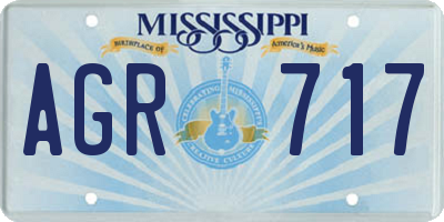 MS license plate AGR717