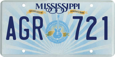 MS license plate AGR721