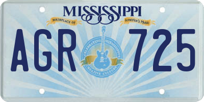 MS license plate AGR725