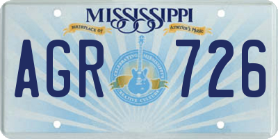 MS license plate AGR726