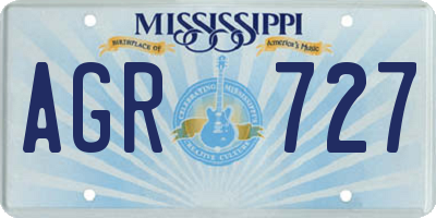 MS license plate AGR727