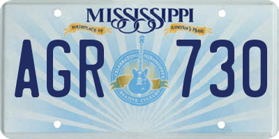 MS license plate AGR730