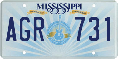 MS license plate AGR731