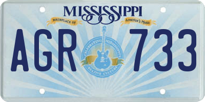 MS license plate AGR733