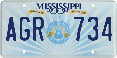 MS license plate AGR734