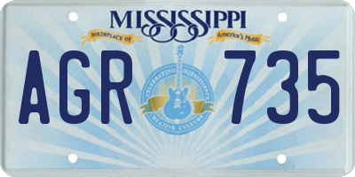 MS license plate AGR735