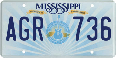 MS license plate AGR736