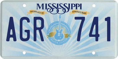 MS license plate AGR741