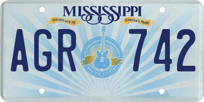 MS license plate AGR742