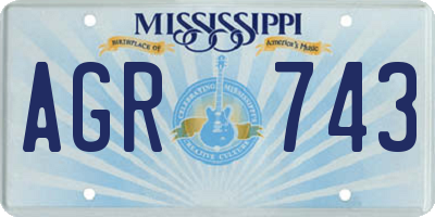 MS license plate AGR743